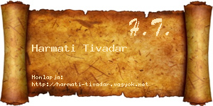 Harmati Tivadar névjegykártya